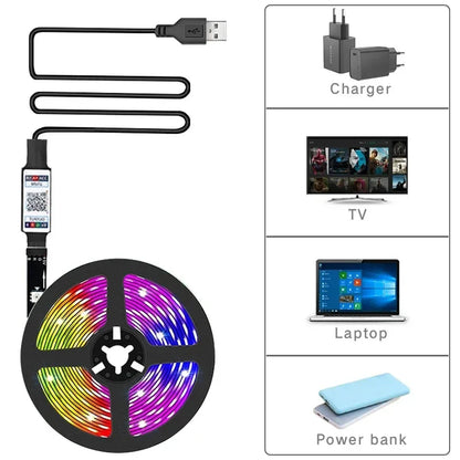Smart RGB LED Strip Lights with Music Sync