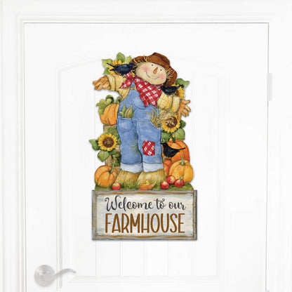Harvest Scarecrow Welcome Door Hanger