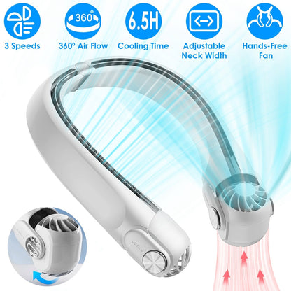 Hands-Free Neck Fan with 3 Speeds