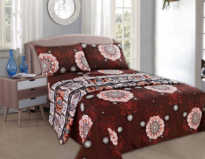 Tache Burgundy Palace Paisley Medallion Sheet Set