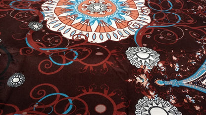 Tache Burgundy Palace Paisley Medallion Sheet Set