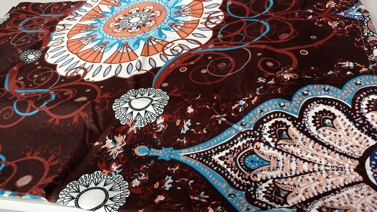 Tache Burgundy Palace Paisley Medallion Sheet Set