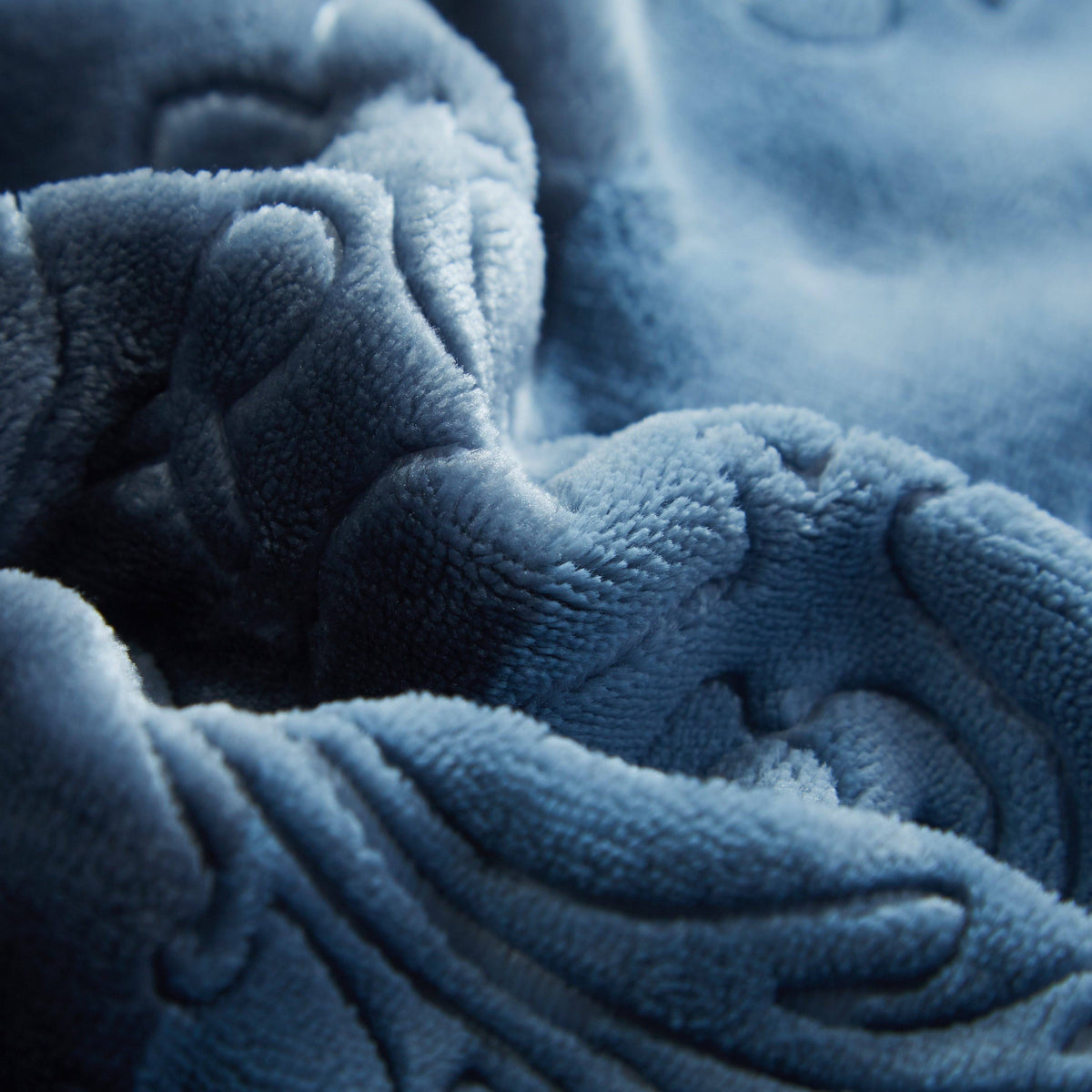Tache Rainy Day Grey Blue Sherpa Throw Blanket