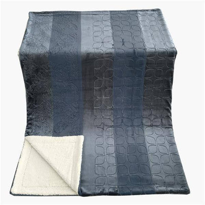Tache Rainy Day Grey Blue Sherpa Throw Blanket