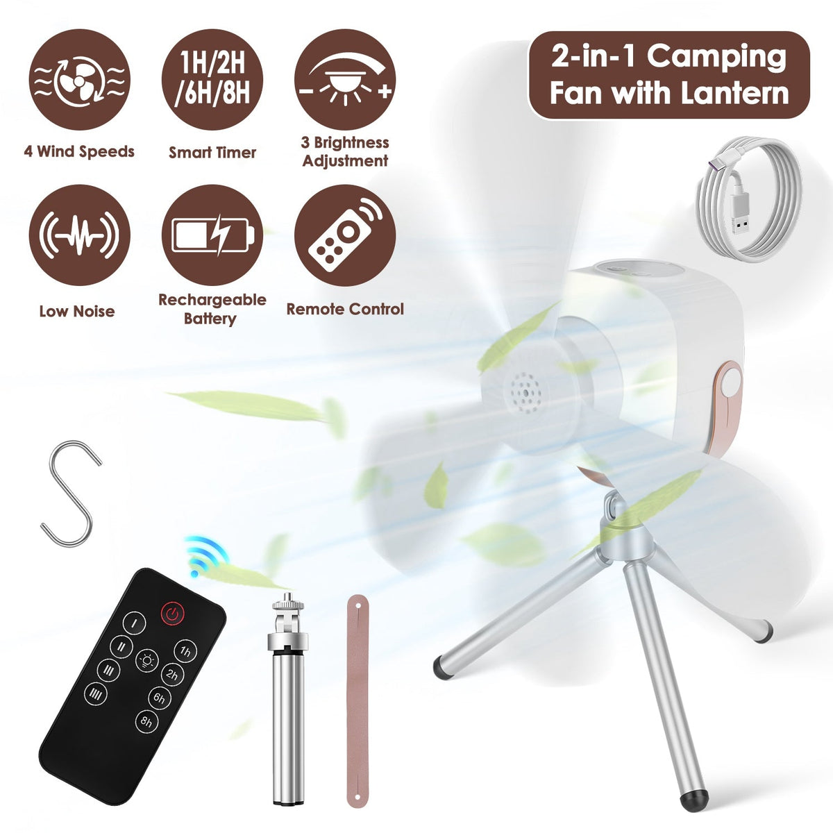 Rechargeable Tent Ceiling Fan