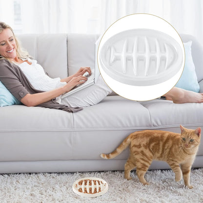 Fishbone Slow Feeder Bowl for Cats & Small Dogs