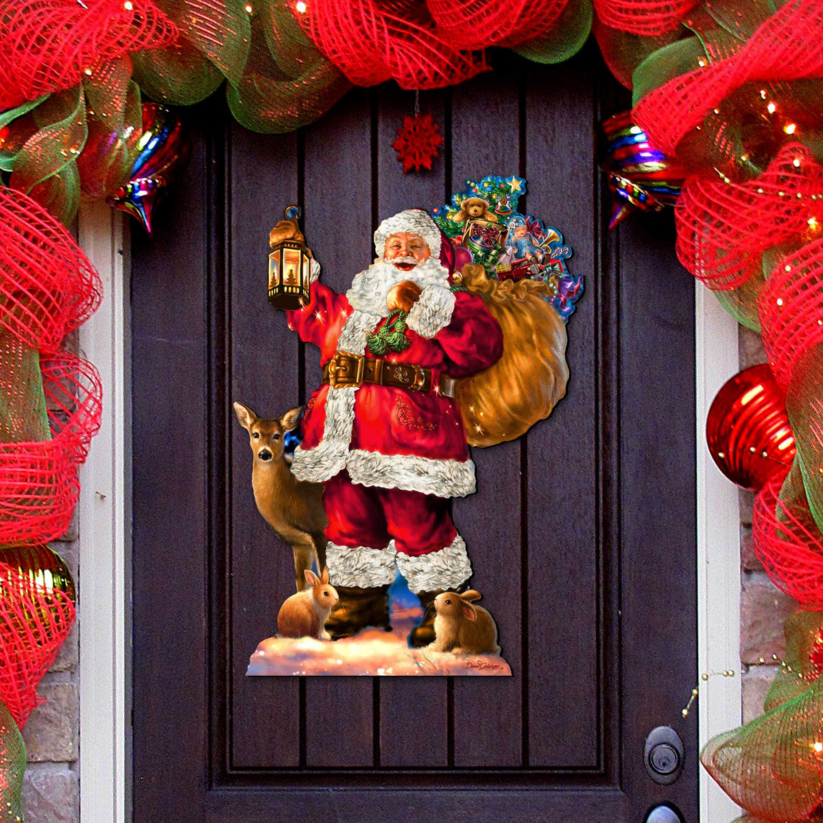 Woodland Santa Wall Door Hanger