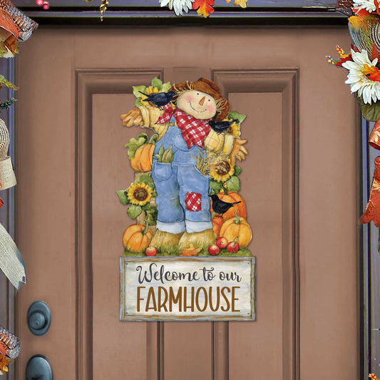 Harvest Scarecrow Welcome Door Hanger