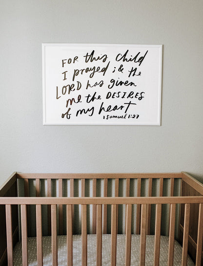 Poster: For this child I prayed