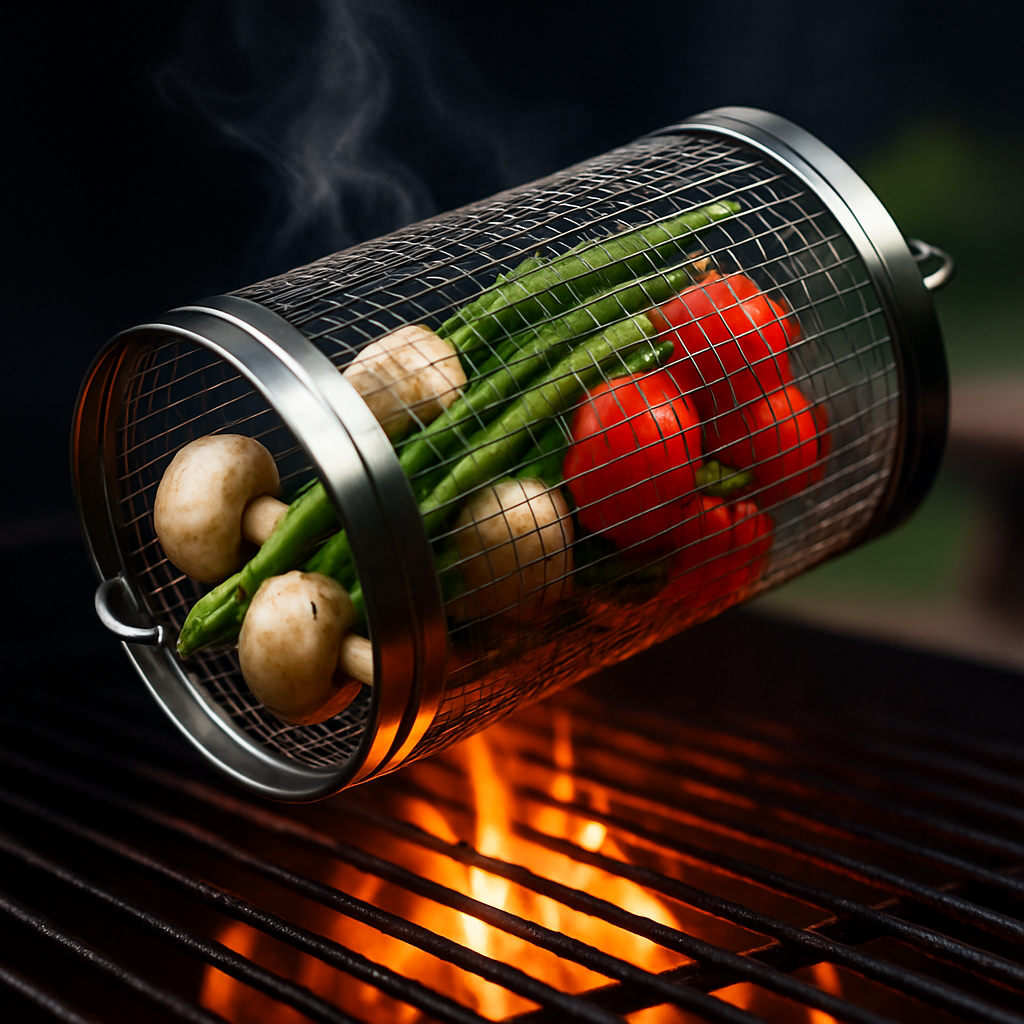 2-Piece Rolling BBQ Basket Set, 3.42 × 11.61 Inch