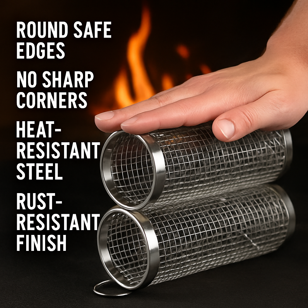 2-Piece Rolling BBQ Basket Set, 3.42 × 11.61 Inch