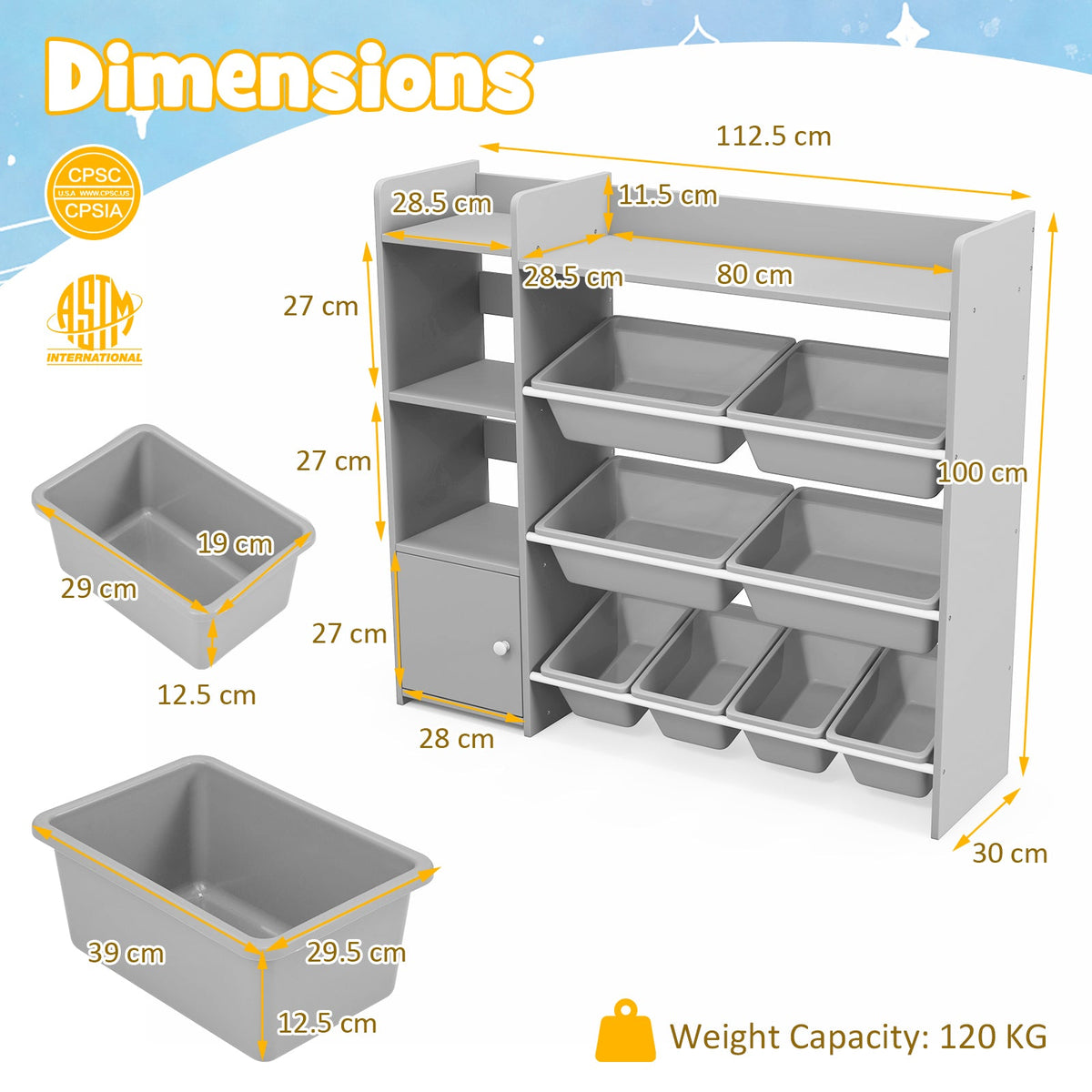 4-Tier Kids Bookshelf and Toy Storage Rack