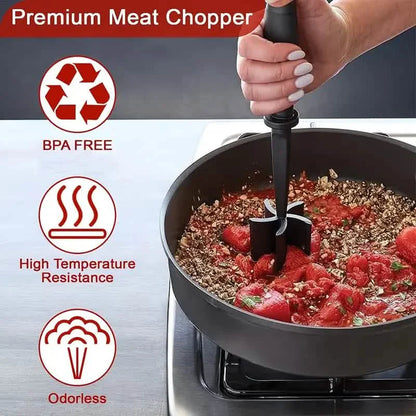 Heat-Resistant Nonstick Meat Chopper and Ground Beef Masher