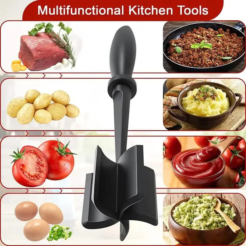 Heat-Resistant Nonstick Meat Chopper and Ground Beef Masher