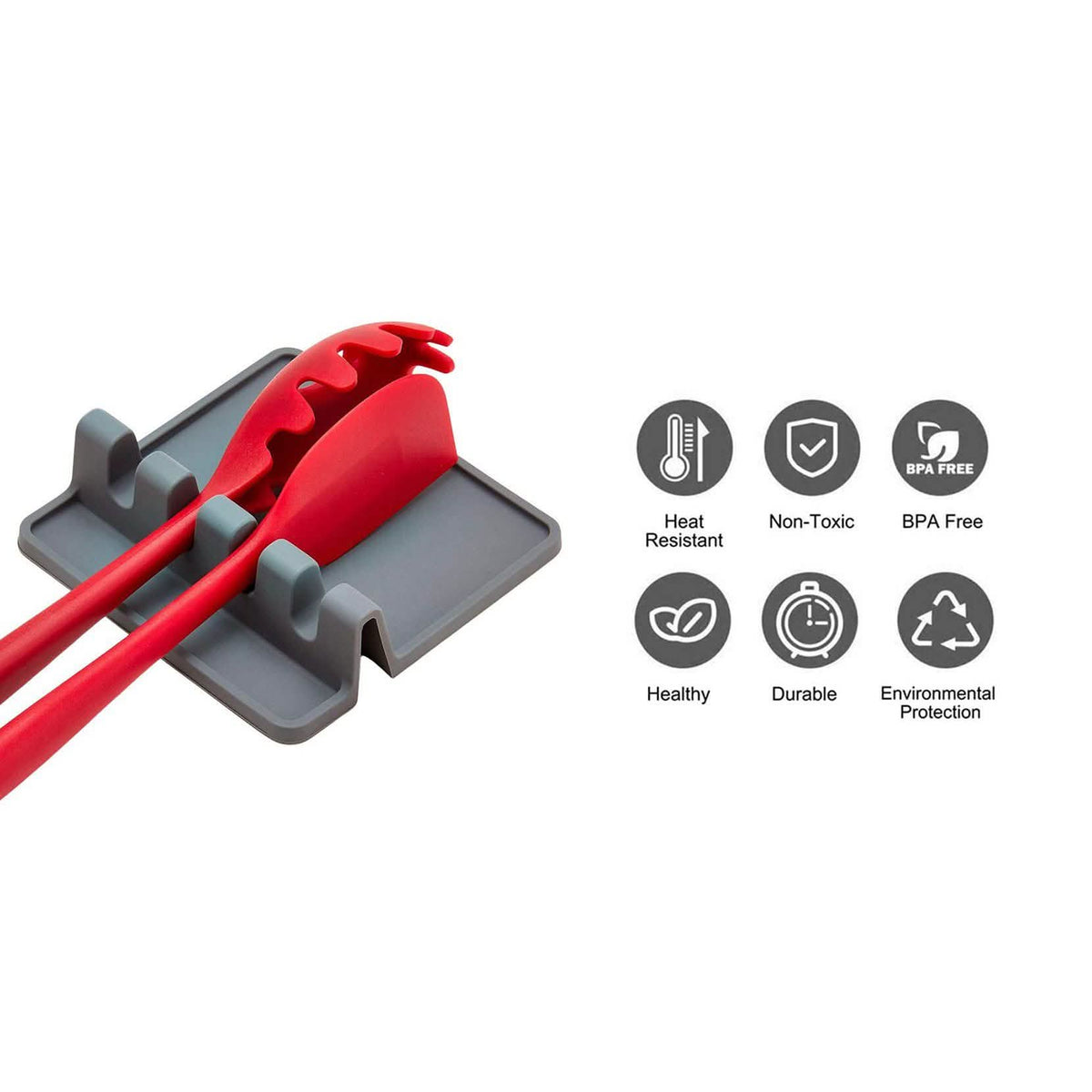 Non-Slip Heat Resistant Silicone Multiple Utensil Rest