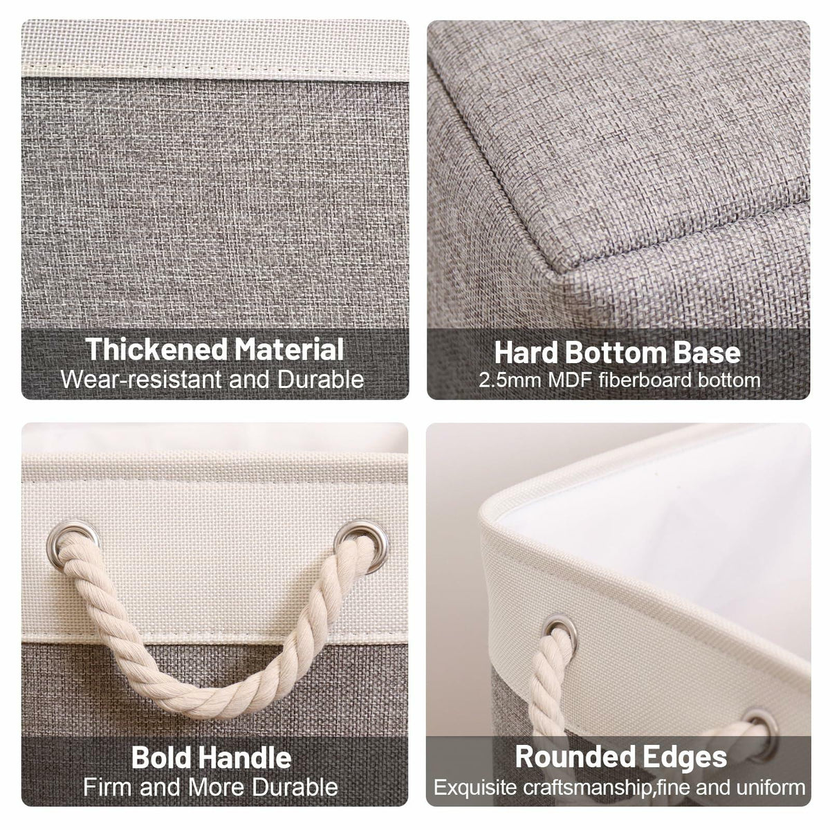 HOdo Home 3-Piece Collapsible Fabric Storage Bins