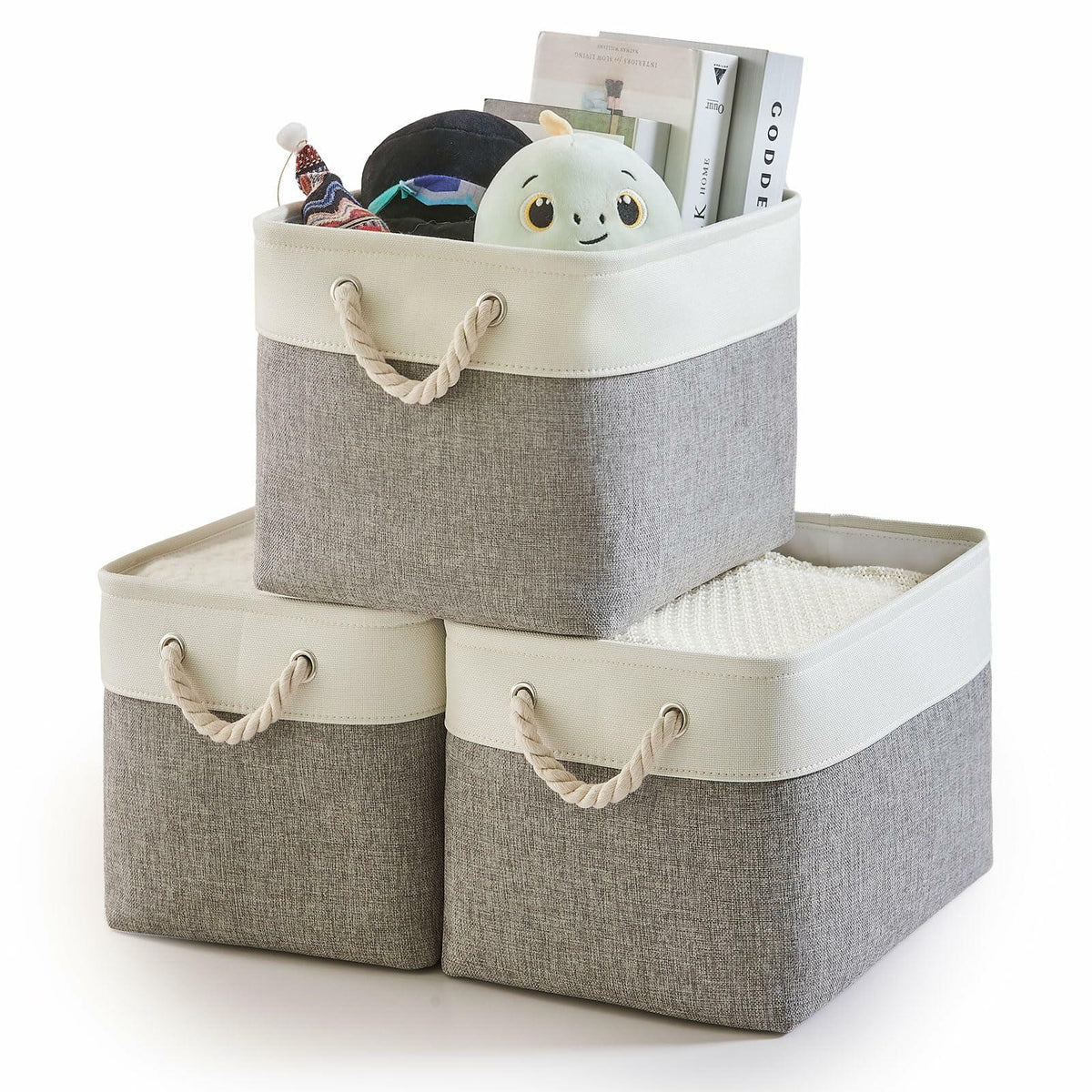 HOdo Home 3-Piece Collapsible Fabric Storage Bins