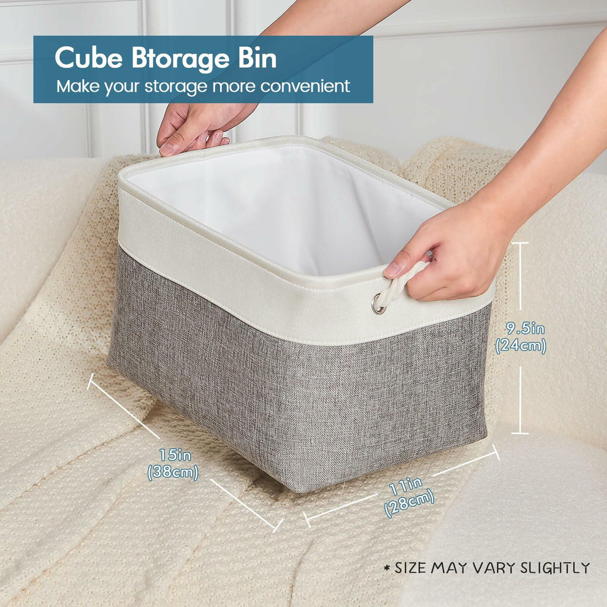 HOdo Home 3-Piece Collapsible Fabric Storage Bins