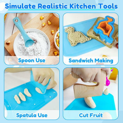 OLRMA 20-Piece Blue Kids Plastic Knife Set