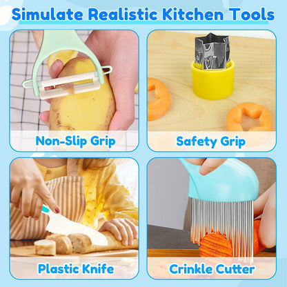 OLRMA 20-Piece Blue Kids Plastic Knife Set