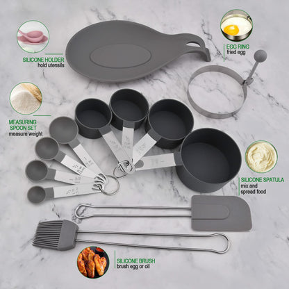 StnKitchExplor 28-Piece Stainless Steel Utensil Set