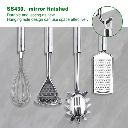 StnKitchExplor 28-Piece Stainless Steel Utensil Set