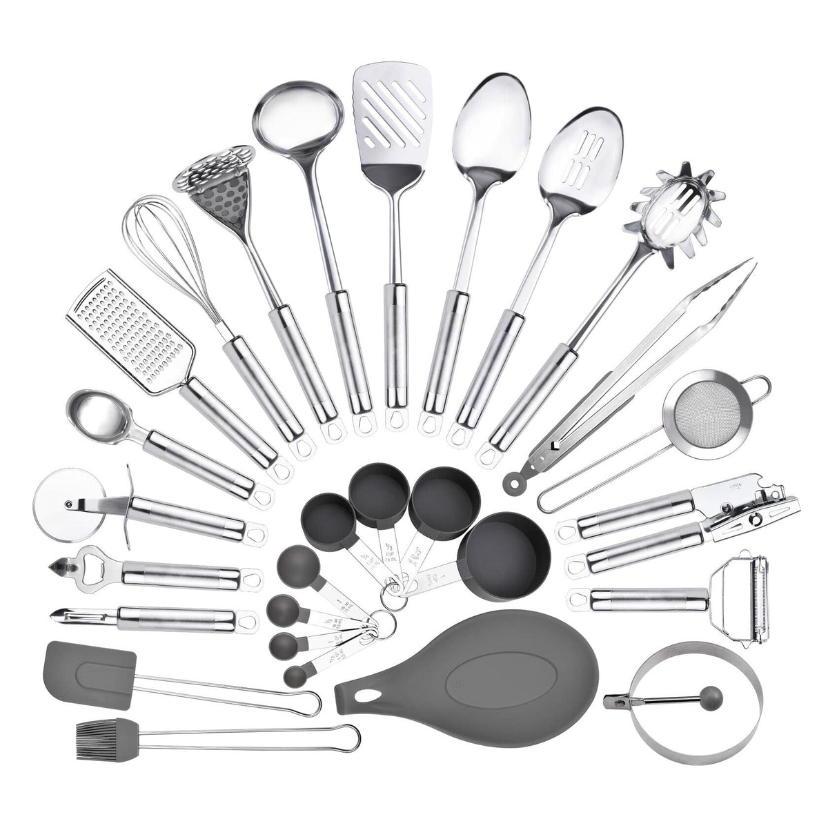 StnKitchExplor 28-Piece Stainless Steel Utensil Set