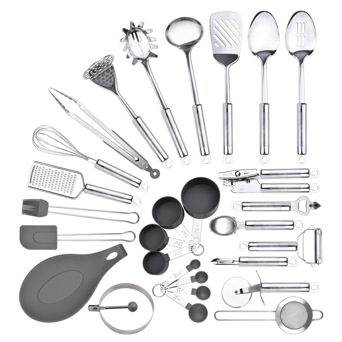 StnKitchExplor 28-Piece Stainless Steel Utensil Set