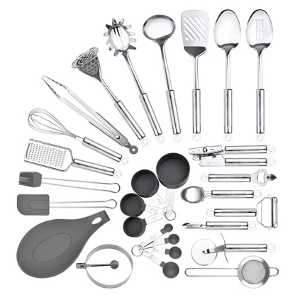 StnKitchExplor 28-Piece Stainless Steel Utensil Set