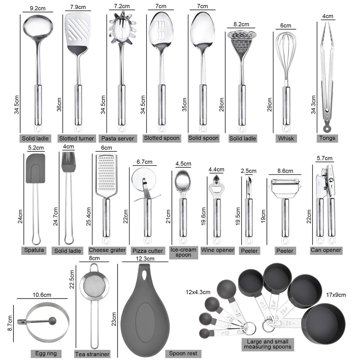 StnKitchExplor 28-Piece Stainless Steel Utensil Set