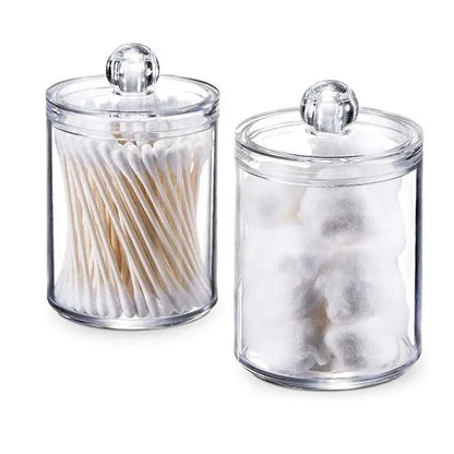 2-Piece Round Makeup & Cotton Pad Organizer Set