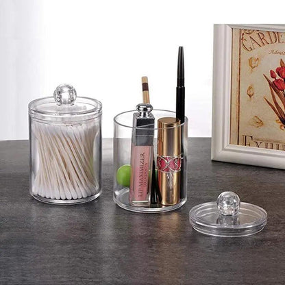 2-Piece Round Makeup & Cotton Pad Organizer Set