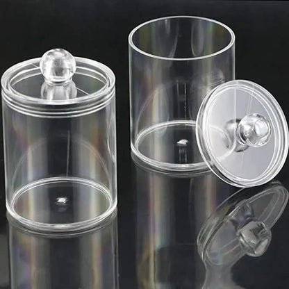 2-Piece Round Makeup & Cotton Pad Organizer Set