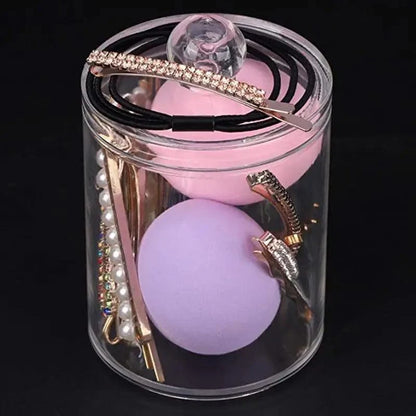 2-Piece Round Makeup & Cotton Pad Organizer Set