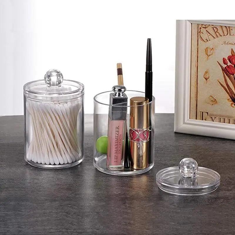 2-Piece Round Makeup & Cotton Pad Organizer Set