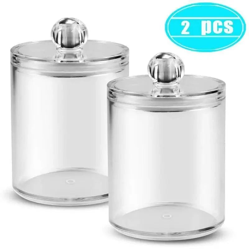 2-Piece Round Makeup & Cotton Pad Organizer Set