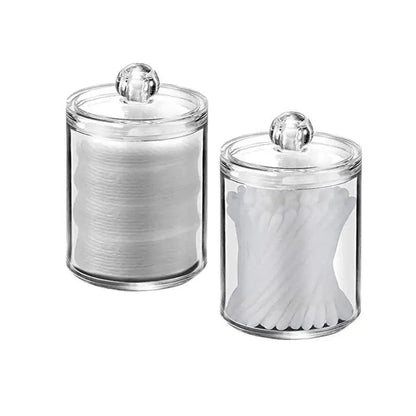 2-Piece Round Makeup & Cotton Pad Organizer Set