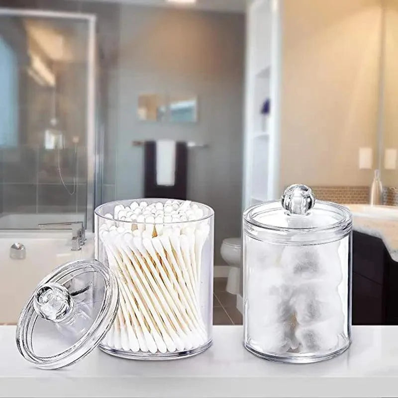 2-Piece Round Makeup & Cotton Pad Organizer Set