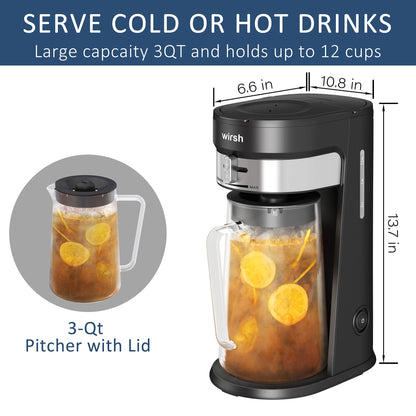 Wirsh Iced Coffee & Tea Maker, 85-Oz Pitcher